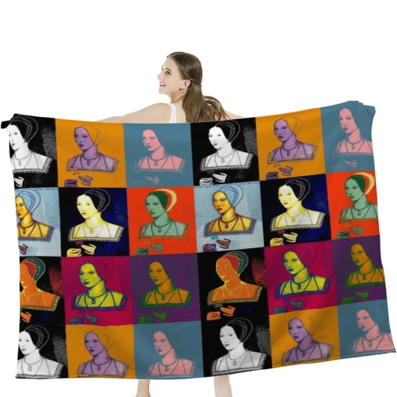 

Anne Boleyn Pop Collection Throw Blankets Soft Velvet Blanket Camping Bedding Blanket Cold Cinema or Travel