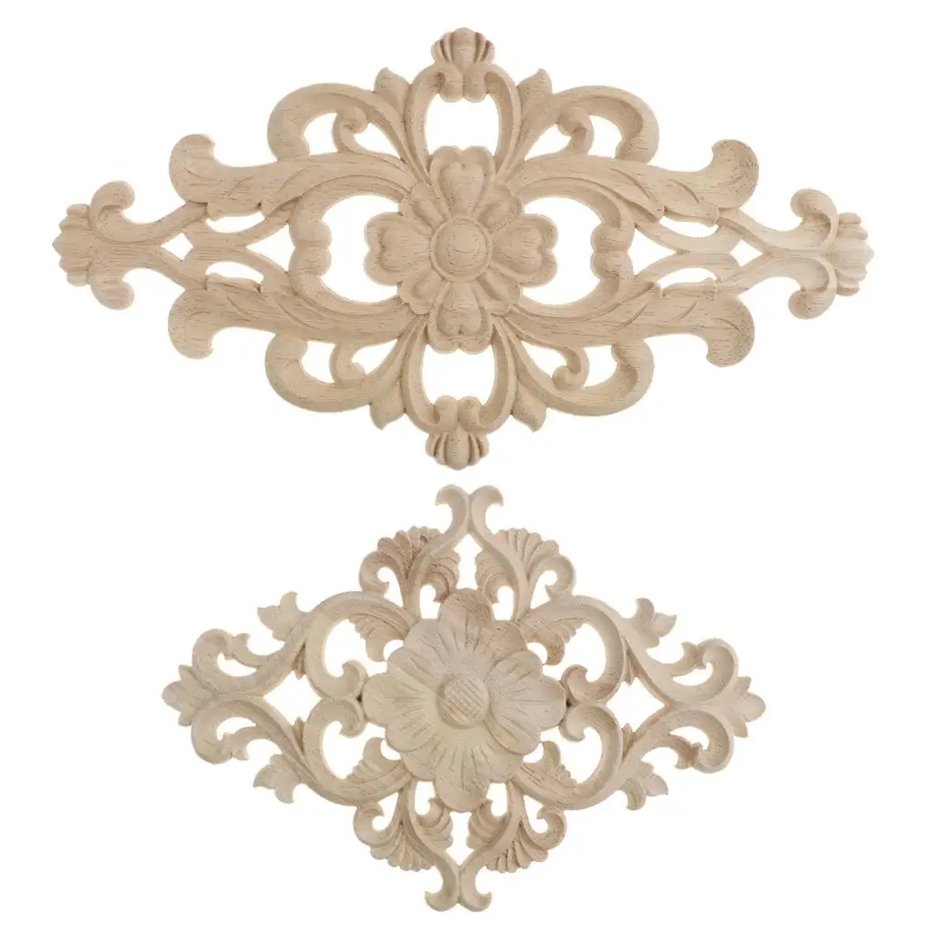 Деревянная Резная Аппликация Угловой Декор-мебель Ручной Работы Молдинг