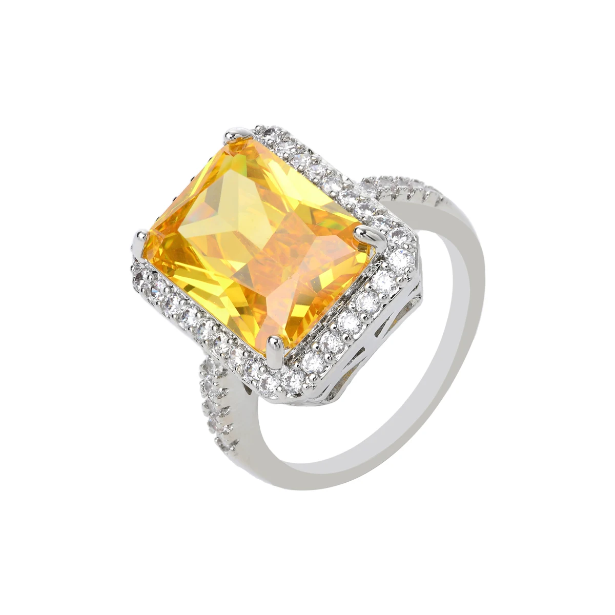 

Large Quadrilateral Crystal Ring Platinum Forever Diamond Wedding Rings for New Couple 2023 Fine Jewelry