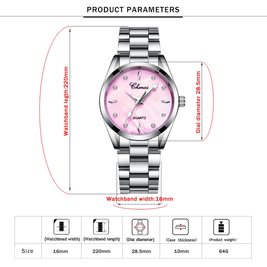 Women Watches Rhinestone Diamond Shell Dial Clock Quartz Wristwatches Ladies Top Luxury Brand Fashion Watch Steel Strip Female