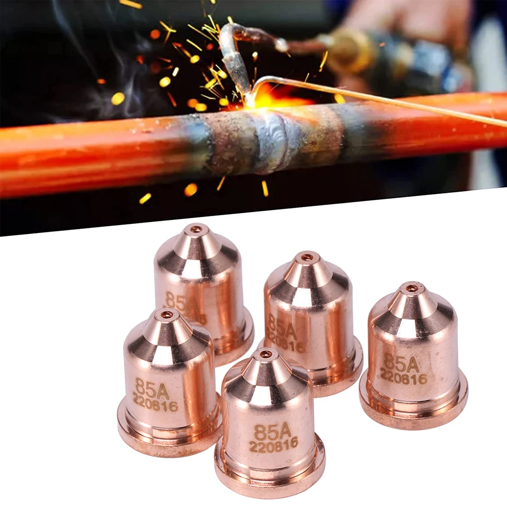 

5pcs Plasma Cutter Nozzle Replacements Parts 85A Plasma Cutter Nozzle Tip Tellurium Copper Plasma Cutting Torch Tip for Aluminum