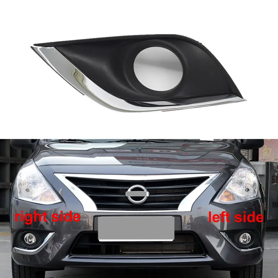 

For Nissan Sunny 2014 2015 2016 2017 2018 2019 Front Bumper Grille Driving Lamp Cover Fog Lamp Shell Fog Light Cover