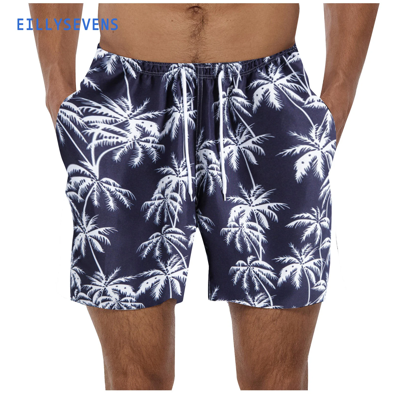 

Шорты мужские пляжные быстросохнущие, мужские тренировочные, с принтом, с кулиской, для серфинга, купальный костюм, короткие штаны, летние