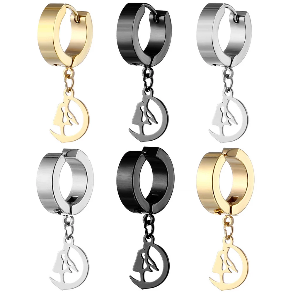 

Anime Sailor Girl Cosplay Earrings For Women Moon Girl Drop Clip Earring Stainless Steel Earrings Hip Hop Jewelry Gift