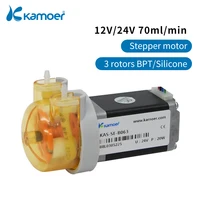 kamoer 12v24v kas small peristaltic dosing water pump with stepper motor 3 rotors siliconebpt tube