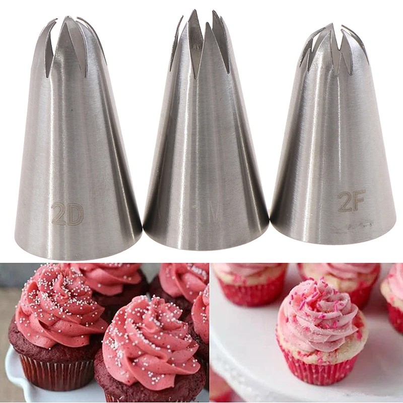 

3pcs/set Rose Pastry Nozzles DIY Cake Decorating Tools Flower Icing Piping Nozzle Cream Cupcake Tips Kitchen Tool Accessories