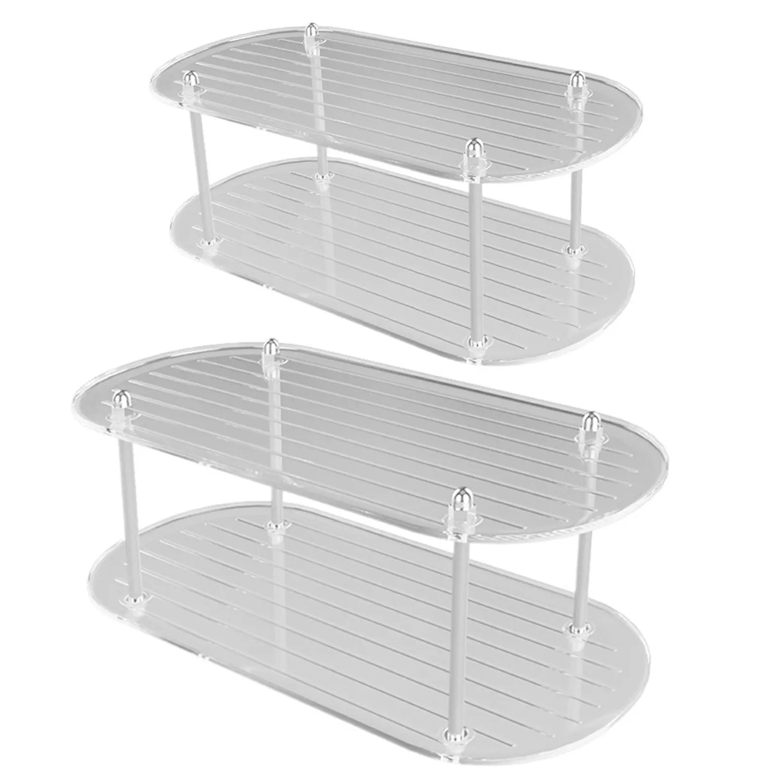 

Plastic Spice Rack Makeup Holder Easy Assemble Stable Shelf Rack for Bathroom Kitchen Bedroom Office