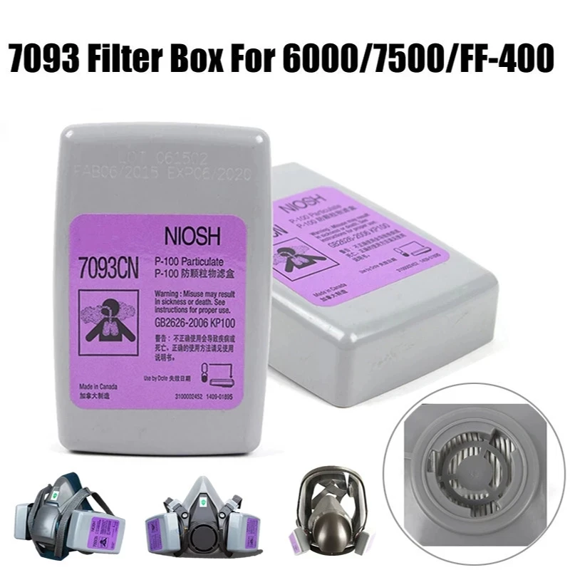 

7093CN P100 Gas Cartridge Filter Protect Against Particulates/PM0.3/Welding Smoke Fit for 6200/6800/7502 Mask KM004