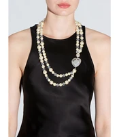 timeless wonder layered shiny zirconia heart pearl statement necklace for women designer jewelry runway luxury brand slay 4524