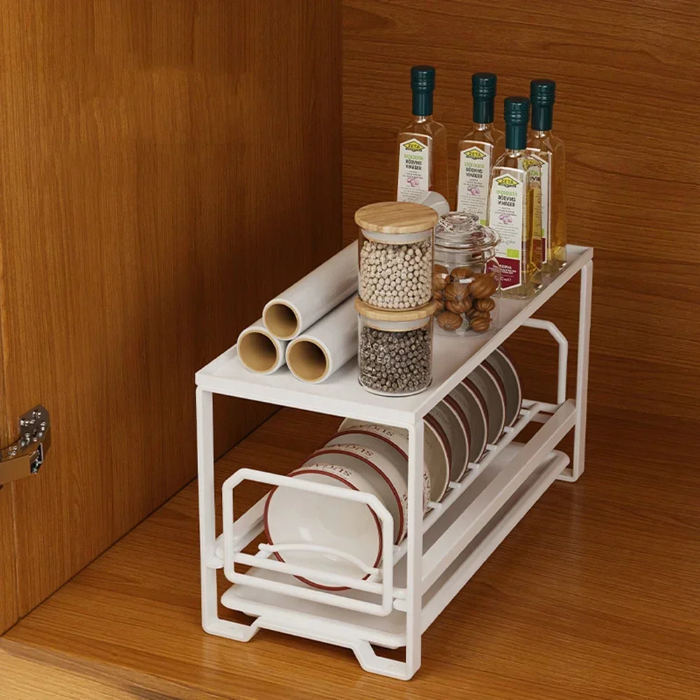 Современный шкаф для хранения встроенный выдвижной стеллаж посуды ящик полка