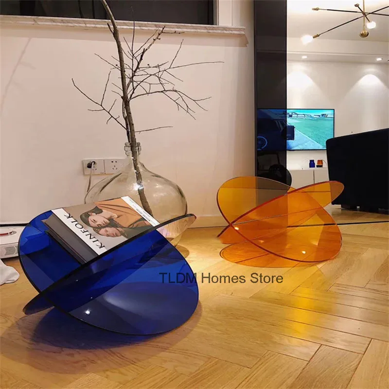 Nordic Acrylic Display Stand Simple Creative Sofa Side Table Plexiglass Color Transparent Planetary Home Bookshelf Storage Rack