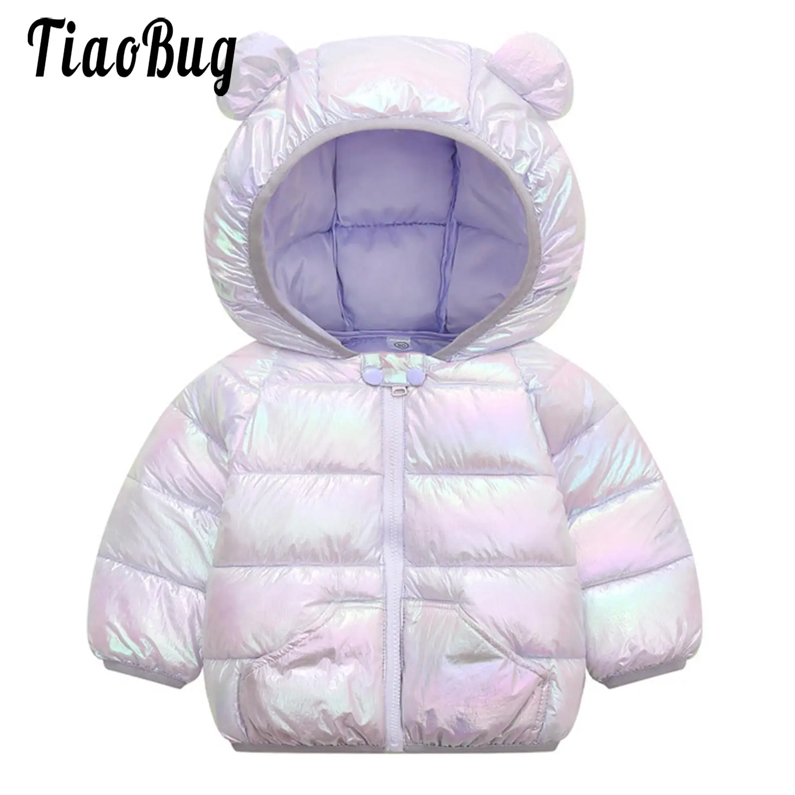 

Baby Boys Girls Long Sleeve Hooded Down Jacket Cartoon Light Puffer Jackets Coat Winter Warm Outerwear Tops