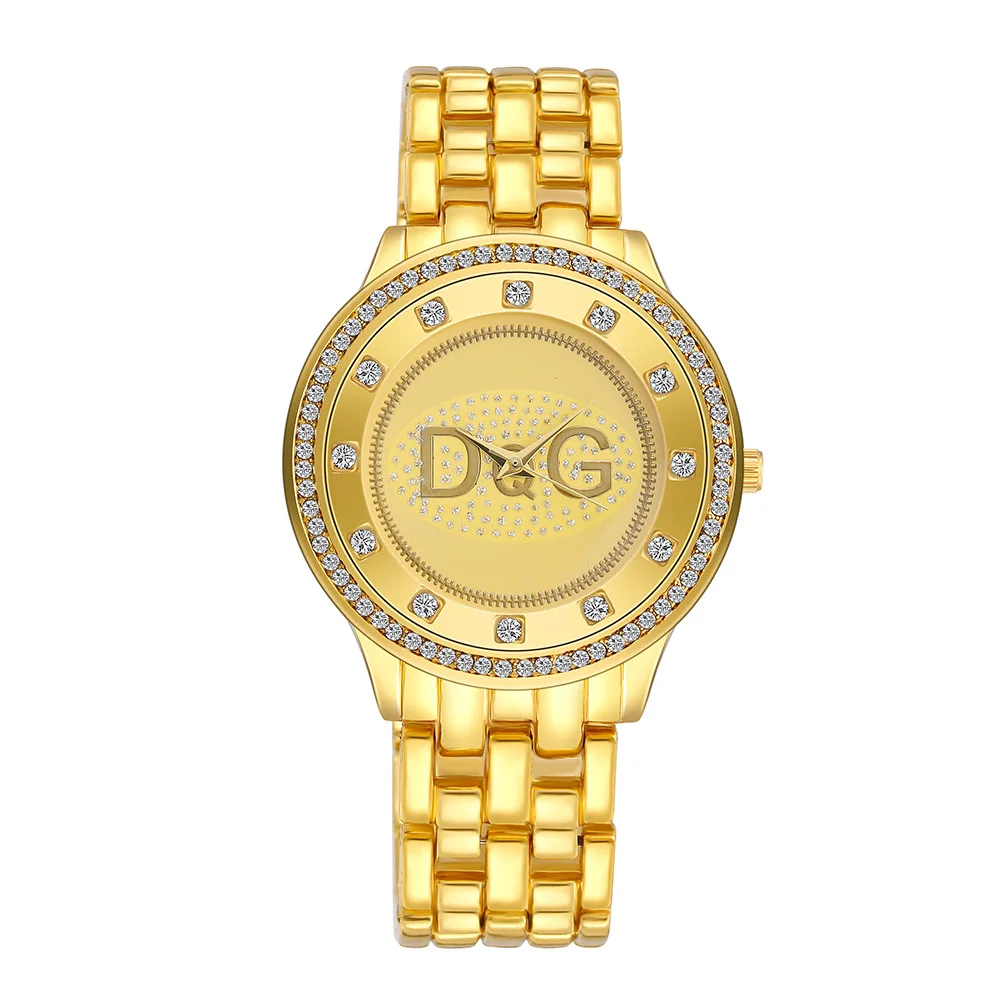 

Luxury Famous DQG Brand Men Watch Gold Stainless Steel Band Diamond Water Resistant Male Quartz Wrist Watches Montre Homme Clock