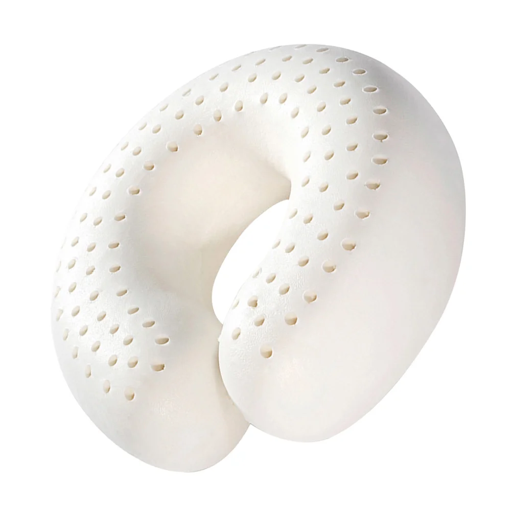 

Plane Pillow Pillowcase Neck Cushion Travel Support Sleeping Shape Latex White Shaped