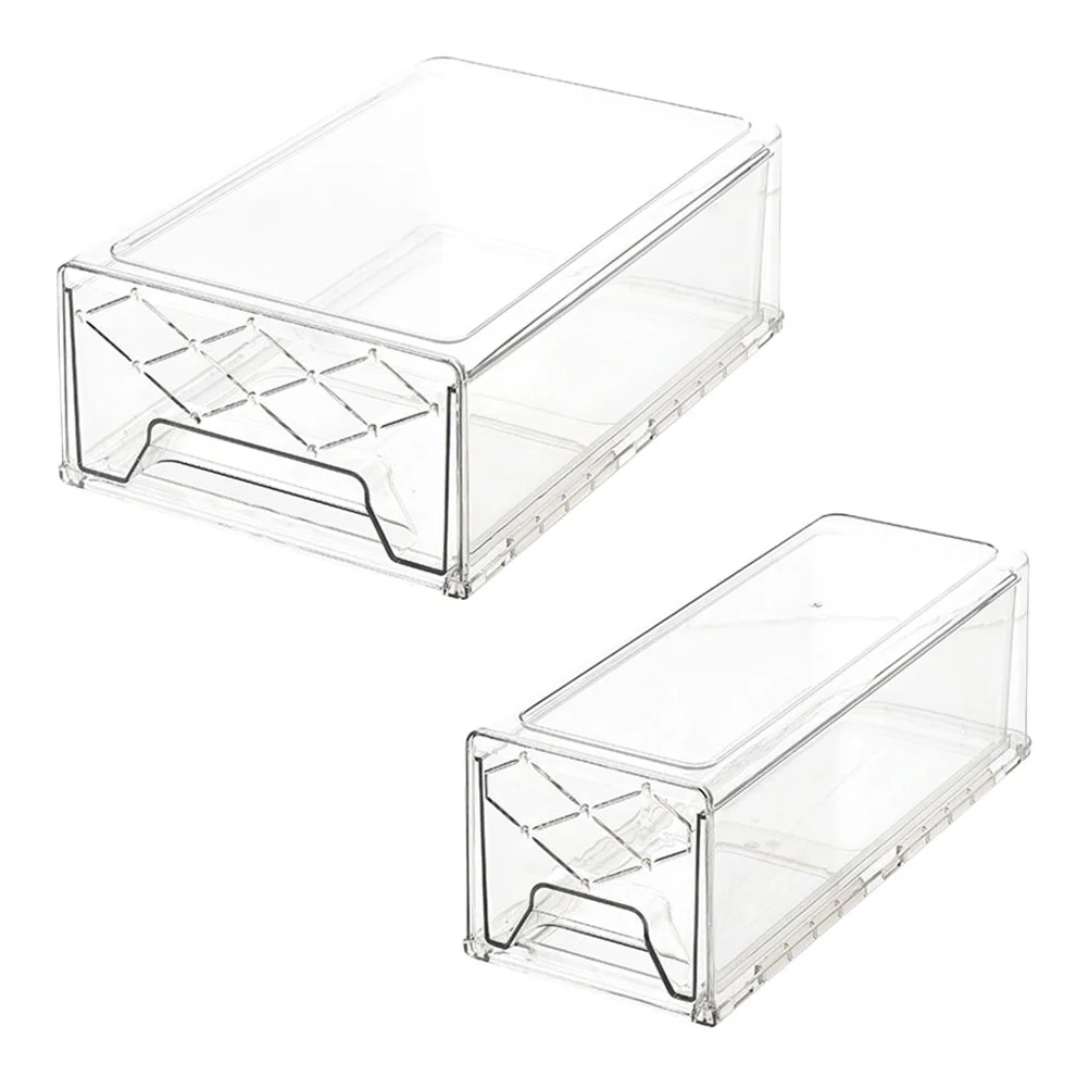 

2Pcs Fridge Keeper Fridge Fruit Bin Cereal Storage Container Fridge Drawer Containers