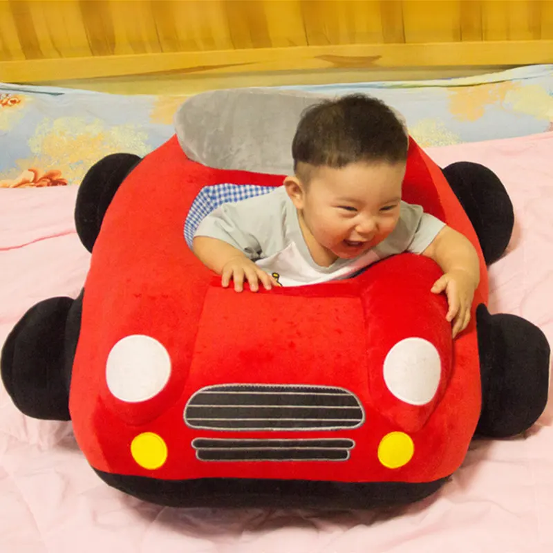 

New Cute Car Baby Seat Sofa Cartoon Infant Learning Sit Chair Car Plush Toy Skin Baby Sofa With Zipper Without PP Cotton Filling