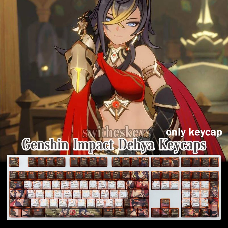 

108 Keys Anime Genshin Impact Dehya Keycaps Backlit Cherry Profile PBT Dye Sublimation Mechanical Keyboard Keycap For MX Switch