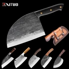 Кухонный нож XITUO, мясницкий нож ручной работы, кованый нож из высокоуглеродистой стали, мясообразная кость, овощной накири, поварские ножи, измельчитель, инструмент для готовки