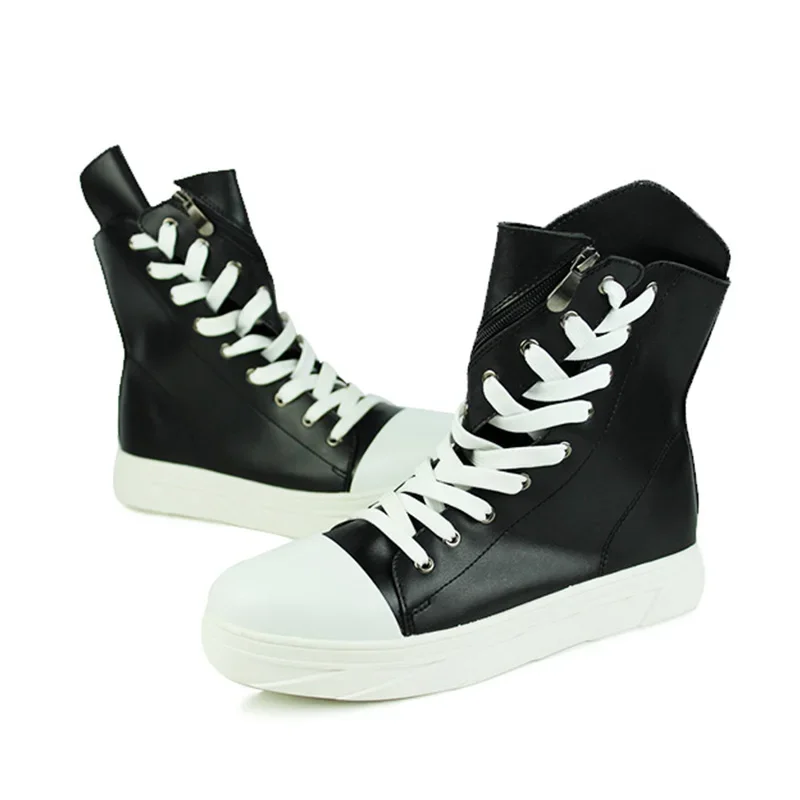 Мужские ботинки с вулканизированной подошвой пиратские кожаные сапоги в