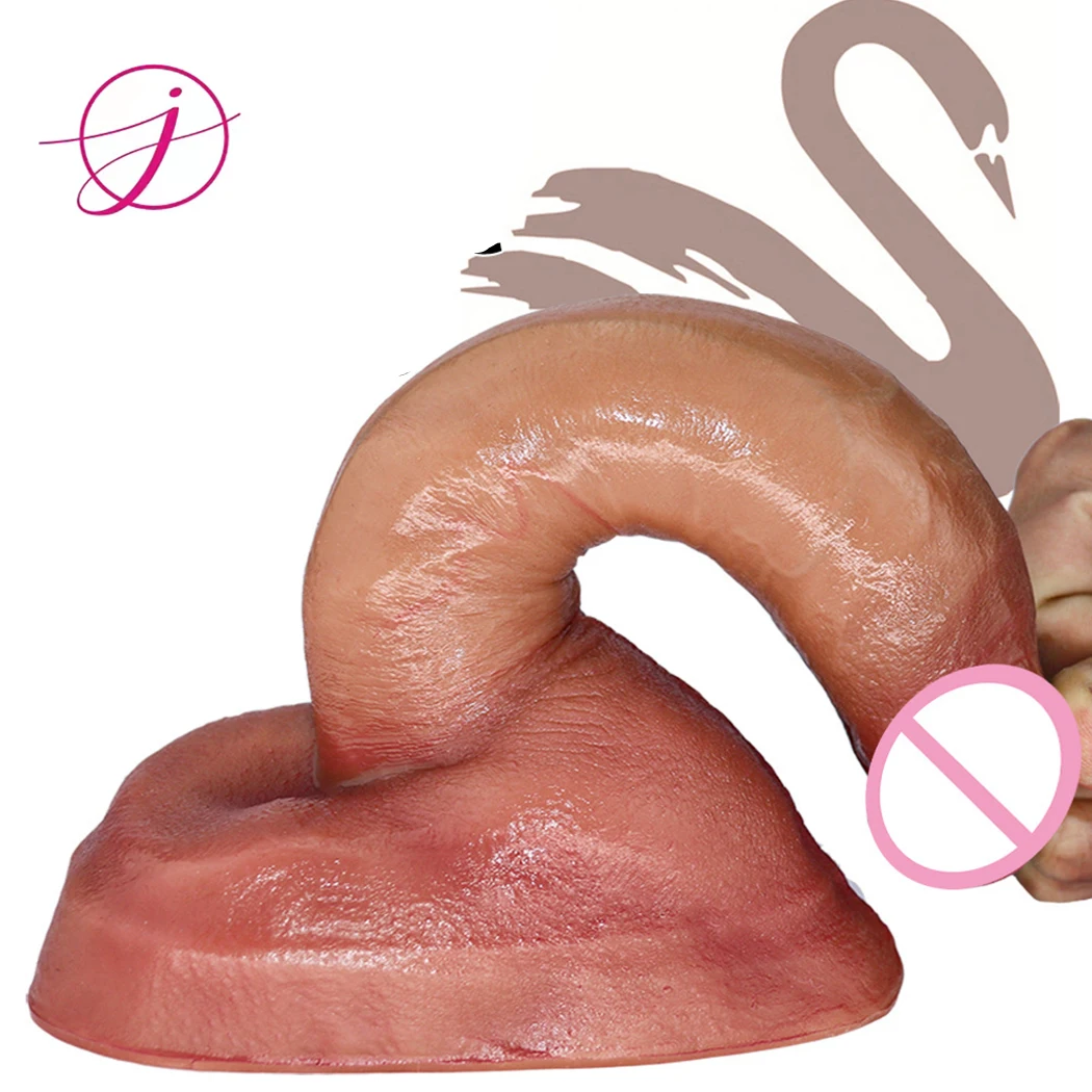 Силиконовый реалистичный фаллоимитатор с лебединой кожей, мягкая присоска, большой огромный пенис, член для взрослых, секс-игрушка для женщин, женский мастурбатор, интимные изделия