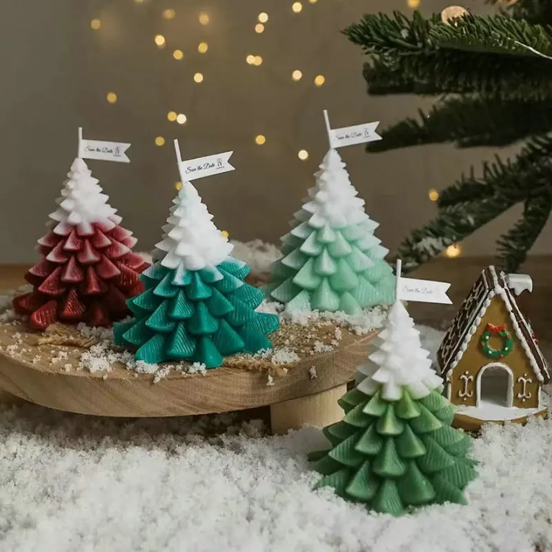 

Christmas Scented Silicone Candle Mold DIY New Santa Xmas Tree Gypsum Handmade Soap Cake Chocolate Molds Resin Making