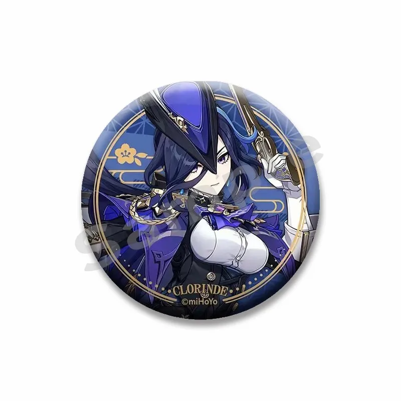 Фото Anime Game Genshin Impact Klee Hu Tao Eula Nahida Chiori Badge Cute Cartoon Button Pin Clothes Backpack Round Brooch Accessories №4