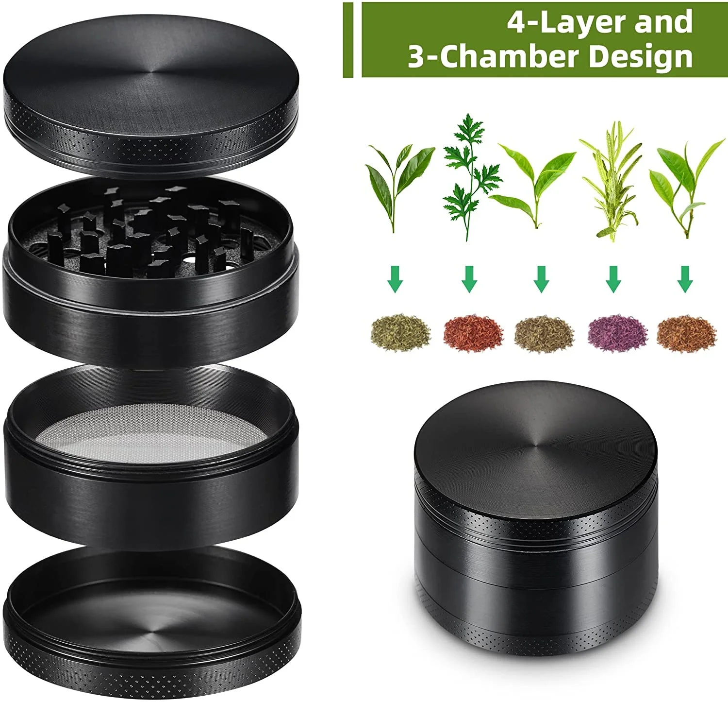 

40mm 4-Layer Aluminum Herbal Herb Tobacco Grinders For Smoking Tobacco Cutting Pipe Accessories Tobacco Pipes Pipas Fumar