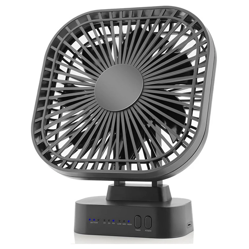 

Desktop Mini Rechargeable USB Fan With Timer Foldable 3 Speed 7 Leaf Portable Quiet Fan For Office Outdoor Camping