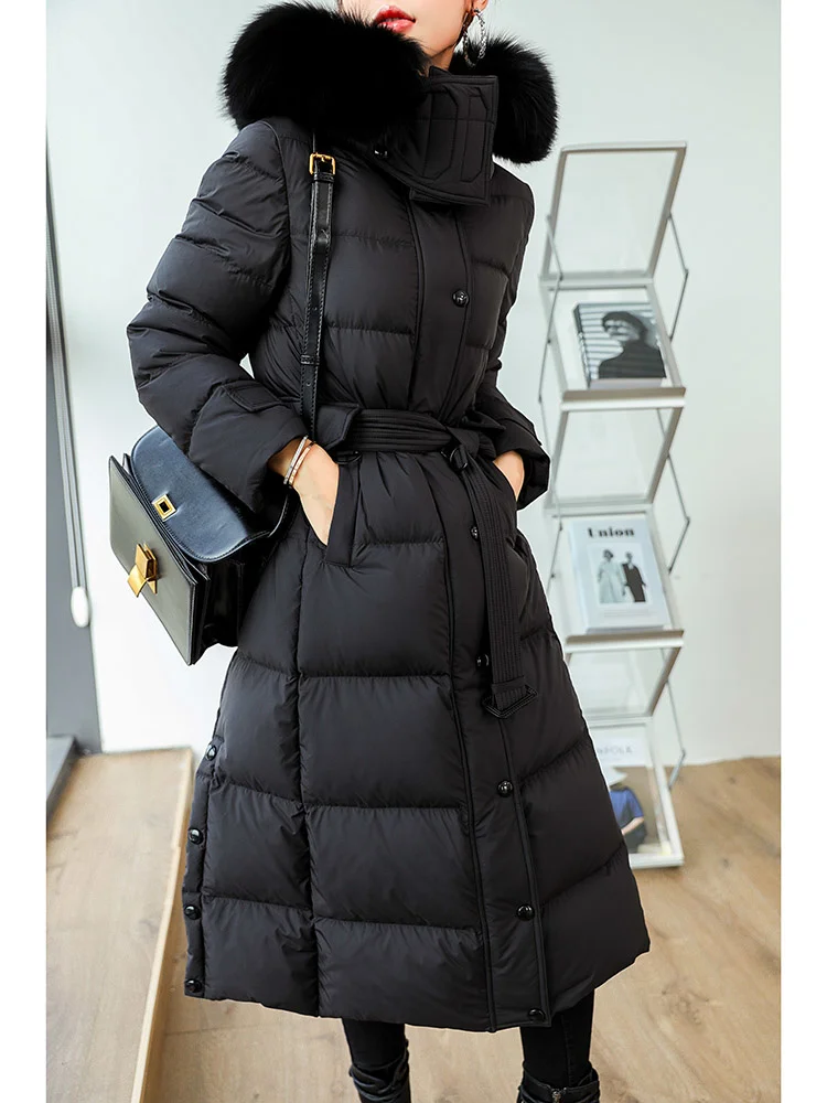 

Woman 90% White Korean Goose Down Jacket Coat Female Hooded Women Parkas Real Fox Fur Collar Winter 2023 Mujer Chaqueta Pph2953