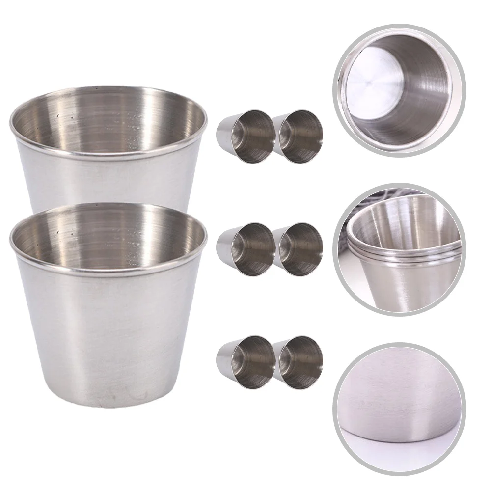 

Metal Cups Dish Dishes Mini Dipping Plates Shot Round Vinegar Prep Portion Appetizer Side Sauce Shooters Vessel Whiskey