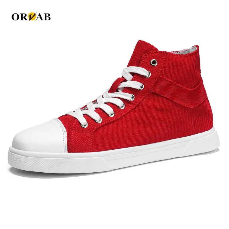 

Canvas Sneakers Men High Quality Men Casual Canvas Shoes Soft Comfortable High Tops Shoes Male Black Red Yellow Tenis Masculino