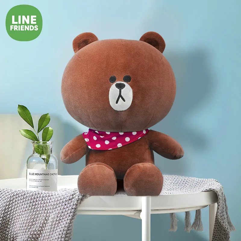 

Line Friends Brown Bear Cony Plush Toy Kawaii Cartoon Stuffed Plushie Doll Anime Pillow Home Decor Kid Christmas Birthday Gift