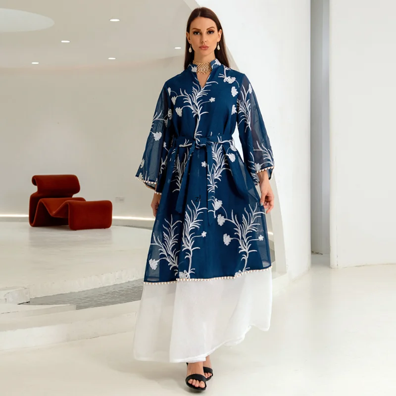 

Muslim Kaftan Abaya Loose Dress Kimono Women Dubai Long Sleeve Maxi Robe Africaine Femme Islamic Clothing Caftan Marocain