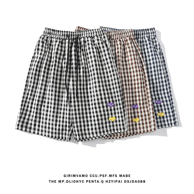 Summer Men's Oversized Plaid Shorts 