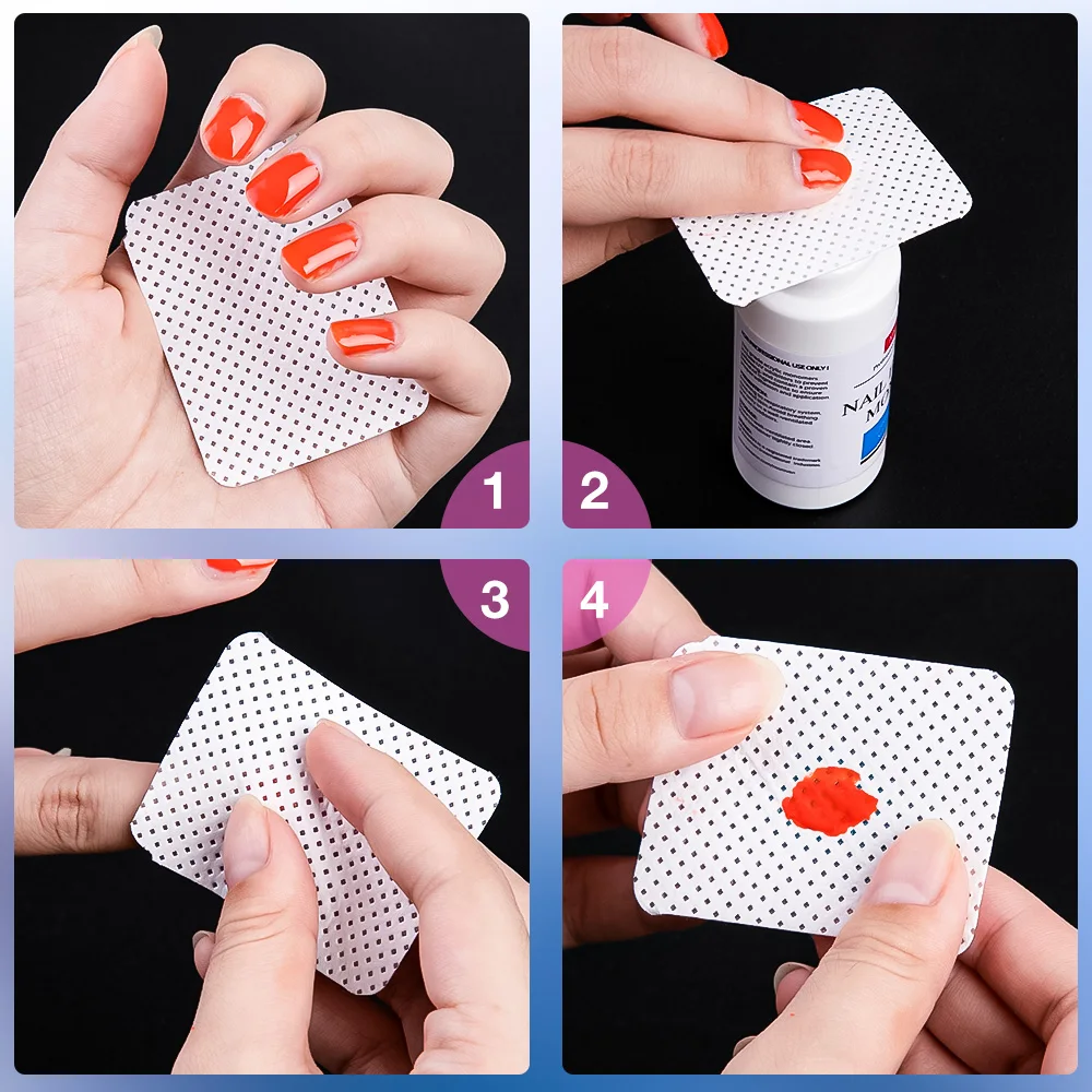 300 шт. безворсовые хлопковые салфетки для снятия гель-лака ногтей
