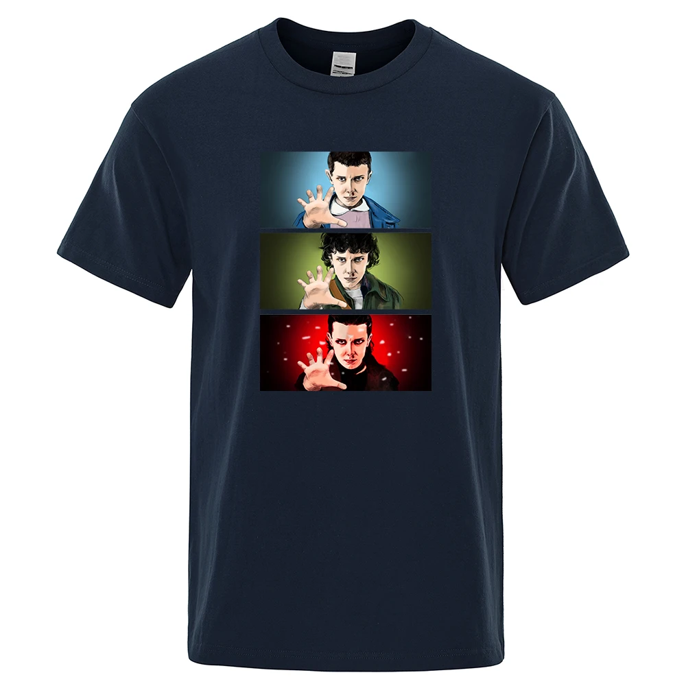 

Eleven Stranger Things T-Shirt Print Mens T-Shirt Cotton Loose T-Shirt Cotton Oversized Streetwear Breathable Sweat Tshirt