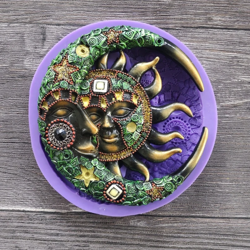 

Q81D European Style Moon Sun Shape Mold is Suitable for Resin Epoxy Resin Diy Craft Jewelry Making Home Decoration