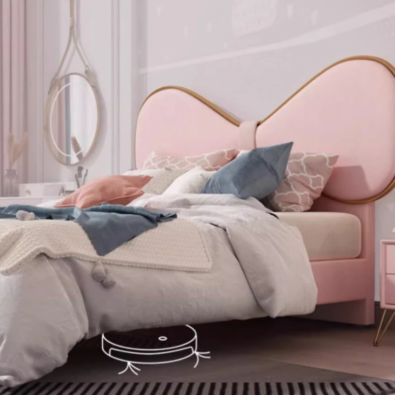 Уникальная розовая детская кровать современная красивая легкая роскошная