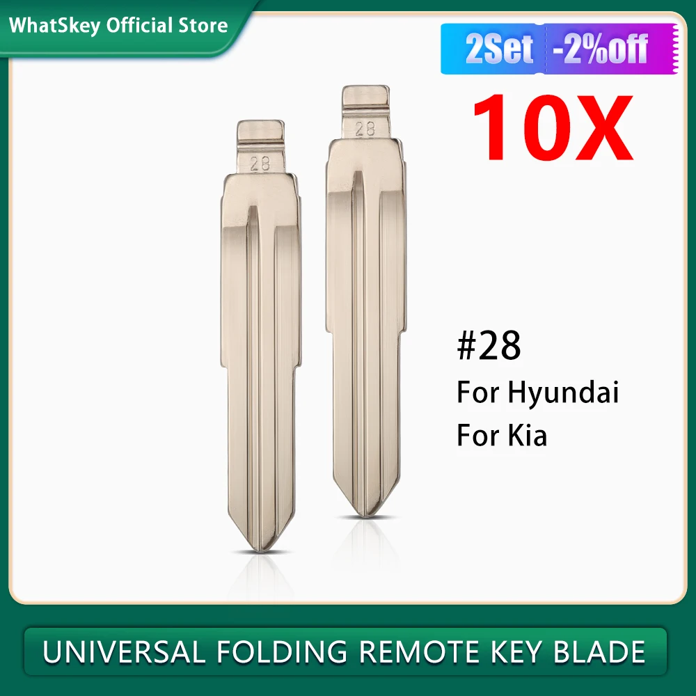 10ชิ้น/ล็อตโลหะเปล่า Uncut Flip KD VVDI Key Blade #28สำหรับ Kia Accent Rio ใหม่ปรับแต่งสำหรับ Hyundai elantra เปลี่ยนใบมีด