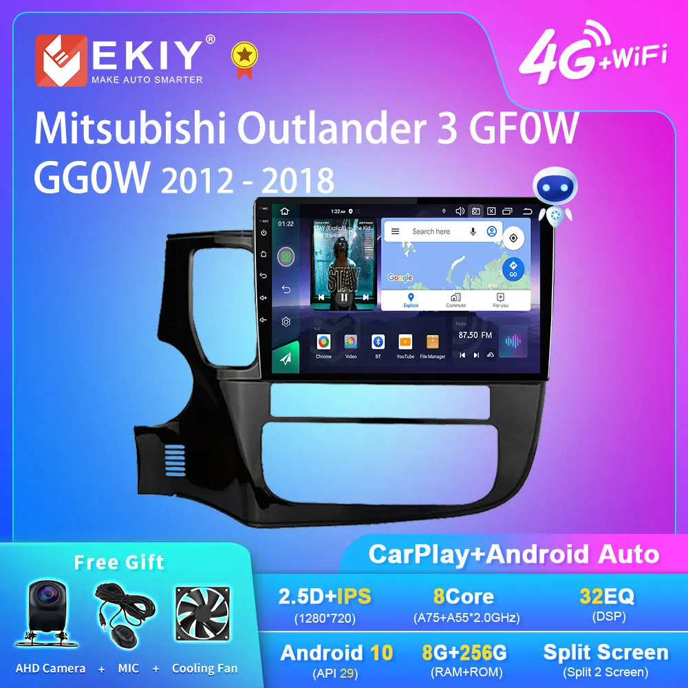 Автомагнитола EKIY Q7 для Mitsubishi Outlander 3 GF0W GG0W 2012-2018 мультимедийный видеоплеер