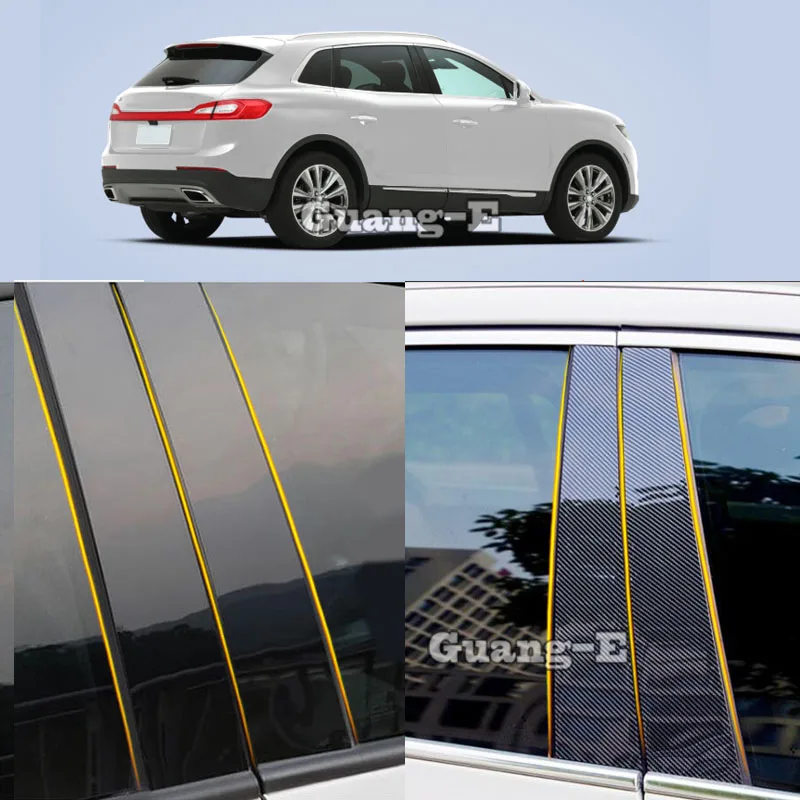 

Автомобильный Поликарбонат, столб столба, крышка, отделка двери, окно, пианино, черная молдинговая наклейка, пластина 8 шт. для Lincoln MKX 2015-2018