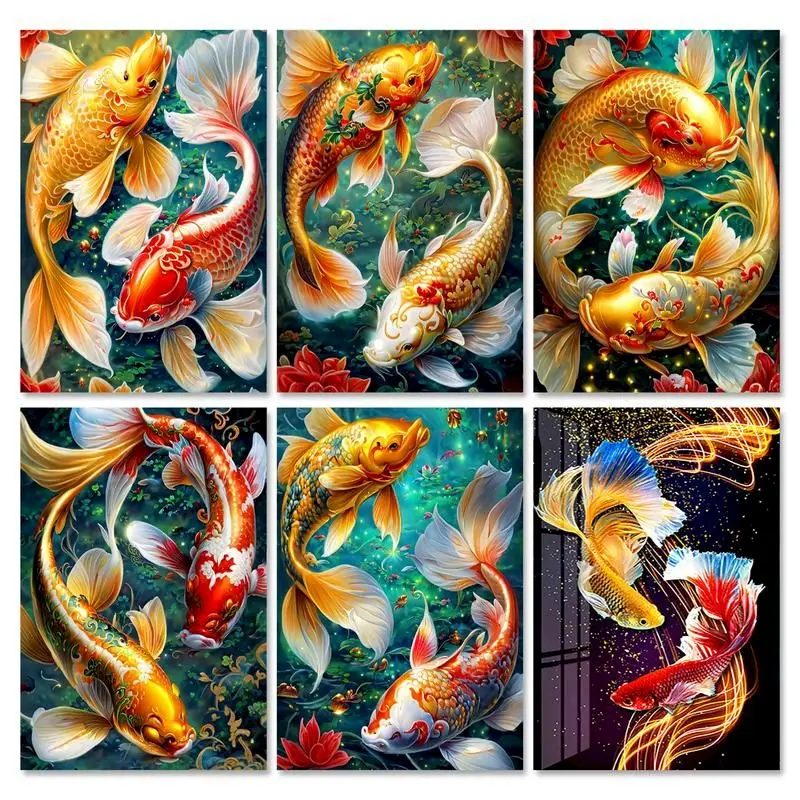 

GATYZTORY Paint By Numbers Adults Fish Kits Painting By Numbers Handpainted Oil Pictures For Home Decor 40x50cm Artwork