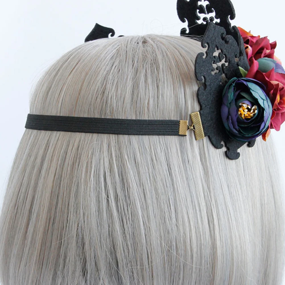 Хэллоуин венок цветочный головной убор роза череп готический цветок корона