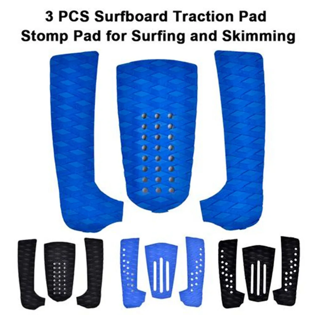 

3Pcs/Set Surf Surfboard Traction Pad Sup Deck Pads Surfboard Traction Pad Surf EVA Foam Front Pad Anti-slip Adhesive Grips