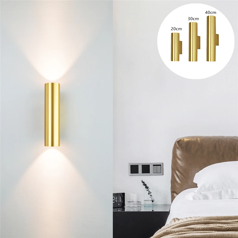 

12W Gold Wall Sconces Light Fixtures Lamps Modern LED Wall Lamp Up And Down Lighting Indoor Wall Lights For Living Room Hallway