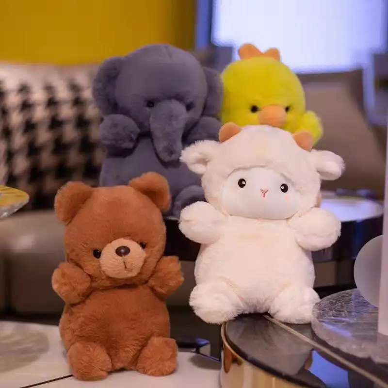 

Fluffy Hair Super Soft Elephant Lamb Cuddly Plushies Doll Stuffed Animals Long Plush Brown Bear Chick Baby Appease Doll Toys Kid