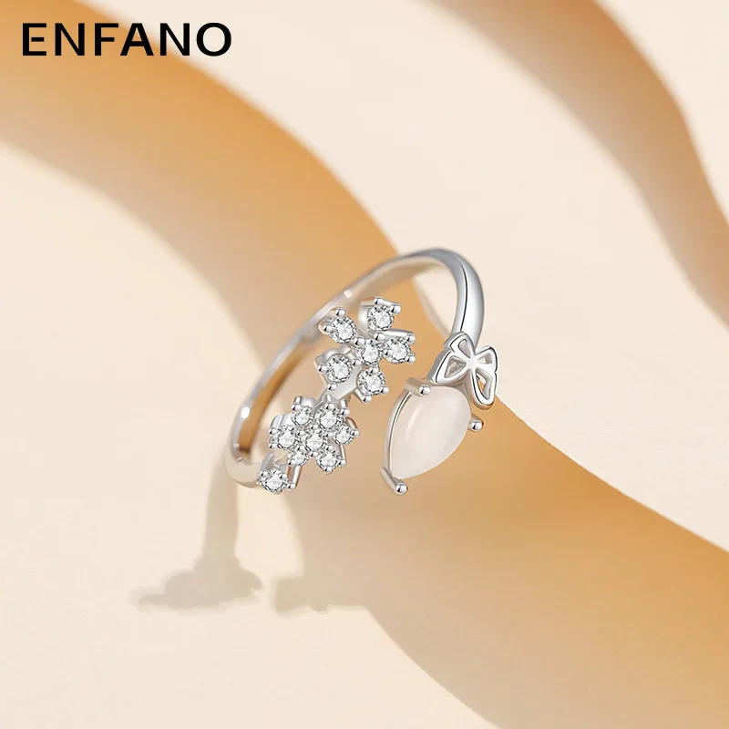 

Enfano Small Butterfly Ring Fresh Flower Female Ring Niche Ins Style Ornament