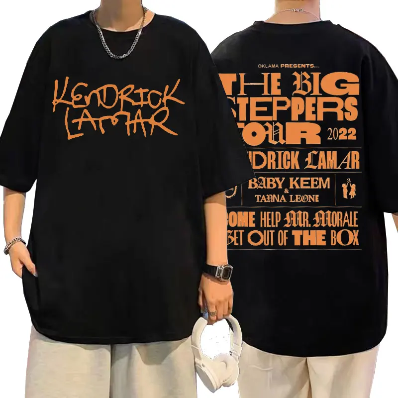 

Rapper Kendrick Lamar The Big Steppers Tour 2022 Print Tshirt Men Hip Hop Fashion Short Sleeve Oversized T Shirt Male Loose Tees