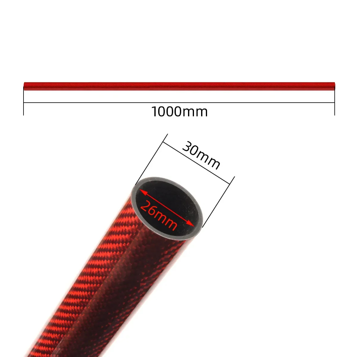2 шт./лот 1000 мм Глянцевая трубка из углеродного волокна 30x26 толщина желтый
