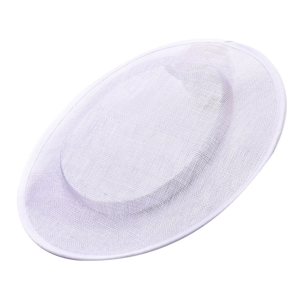 

Fascinator Hat Base Sinamay Hat Round Girls Hats Derby Church Wedding Hat DIY Craft Accessories ( White )